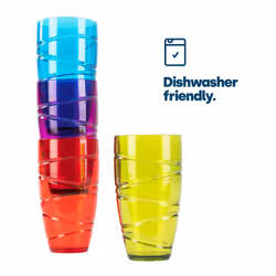 LIVIVO Set of 4 Plastic Drinking Tumblers - MultiColour - Additional view 7