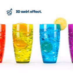 LIVIVO Set of 4 Plastic Drinking Tumblers - MultiColour - Additional view 8