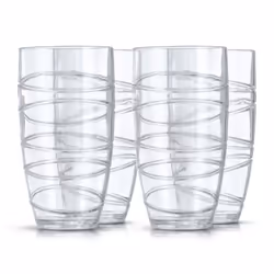 LIVIVO Set of 4 Plastic Drinking Tumblers - Clear