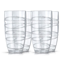 LIVIVO Set of 4 Plastic Drinking Tumblers - Clear