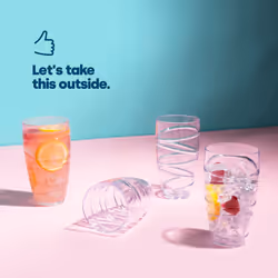 LIVIVO Set of 4 Plastic Drinking Tumblers - Clear