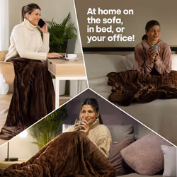 LIVIVO Heated Cosy Electric Blanket - Chocolate Brown