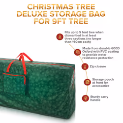 Deluxe 9FT Christmas Tree Lights Decoration Gift Wrap Storage Bag Xmas