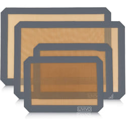 LIVIVO Set of 4 Silicone Baking Paper Sheet Mats Non Stick Washable