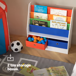 LIVIVO Colorful Children Book Shelf with Sling Storage Rack - Multi Colour