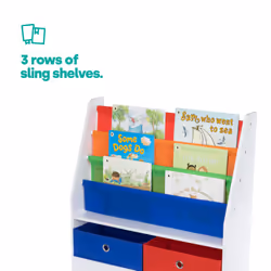LIVIVO Colorful Children Book Shelf with Sling Storage Rack - Multi Colour