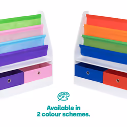LIVIVO Colorful Children Book Shelf with Sling Storage Rack - Multi Colour - Additional view 6
