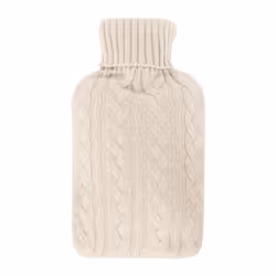 LIVIVO 2L Large Natural Rubber Hot Water Bottle - Cream