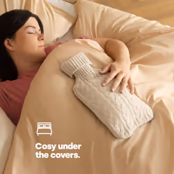 LIVIVO 2L Large Natural Rubber Hot Water Bottle - Cream