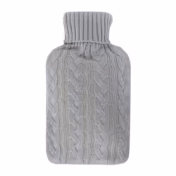 LIVIVO 2L Large Natural Rubber Hot Water Bottle - Grey