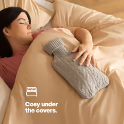 LIVIVO 2L Large Natural Rubber Hot Water Bottle - Grey