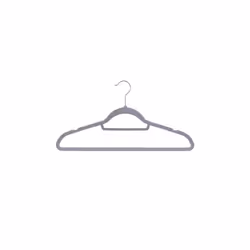 Pack of 50 Heavy-Duty Non-Slip Velvet Hangers - Grey