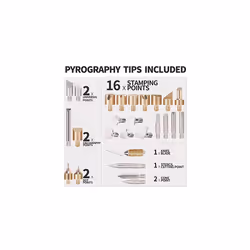 YIHUA 930-IV Wood Burning Kit Pyrography Tool Kit with Heat Adjustable Wood Burning Pen, 26 Pyrography Tips, 10 Wood Pieces, 2 Wood Burner Stenci
