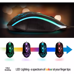 Gaming Keyboard and Mouse and Mouse pad and Gaming Headset, Wired LED