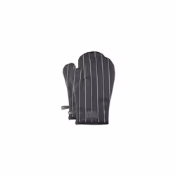 MasterChef Oven Mitts Pair of 2 Heat Resistant Gloves, 100% Cotton, Black, One Size Fits All With Vegan PU Leather Logo & Han ...