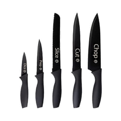 MasterChef Kitchen Knives Set of 5 With Captions Including Paring, Utility, Bread, Carving & Chef Knife, Sharp Stainless Steel, Non Stick Blades