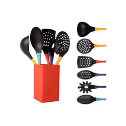 MasterChef Kitchen Set Nylon Utensils Set of 6 Non Stick Cookware incl. Cooking Spoons & Spatulas, Multicolor
