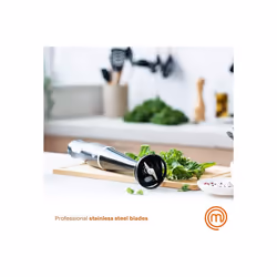 Share  MasterChef Hand Blender Stick, Electric Handheld Food Processor, 2 Blending Speeds, Stainless Steel Blades, Immersion Liquidiser, 400W, Black