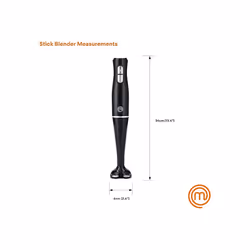 Share  MasterChef Hand Blender Stick, Electric Handheld Food Processor, 2 Blending Speeds, Stainless Steel Blades, Immersion Liquidiser, 400W, Black