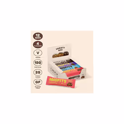 Misfits Vegan Protein Bar, High Protein, Low Sugar, Gluten Free, Plant Based Protein Bar, 12 Pack (Variety)