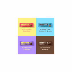 Misfits Vegan Protein Bar, High Protein, Low Sugar, Gluten Free, Plant Based Protein Bar, 12 Pack (Variety)