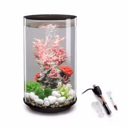 biOrb Tube 30L Black Aquarium with MCR LED Lighting and Heater Pack