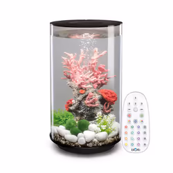 biOrb Tube 30L Black Aquarium with MCR LED Lighting and Heater Pack