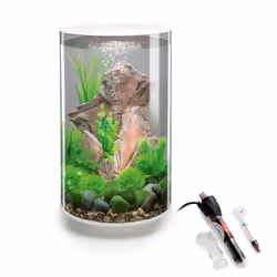 biOrb Tube 30L White Aquarium with MCR LED Lighting and Heater Pack