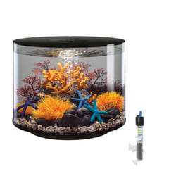 biOrb Tube 35L Black Aquarium with MCR LED Lighting and Heater Pack