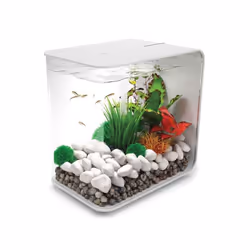 biOrb Flow 15L Aquarium, White with MCR LED lighting and Heater Pack