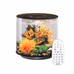 biOrb Tube 15L Aquarium Black With MCR LED Lighting and Heater Pack