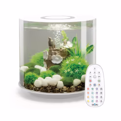 biOrb Tube 15L Aquarium White With MCR LED Lighting and Heater Pack