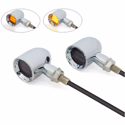 Mini LED Motorbike Indicators - CNC Aluminium - PAIR - Chrome