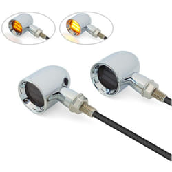 Mini LED Motorbike Indicators - CNC Aluminium - PAIR - Chrome