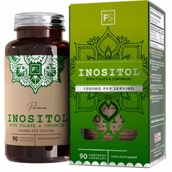 FS Inositol | 90 Myo Inositol Capsules with Folate & Chromium | High Strength 1000mg Myo-Inositol 200mg Folate & 100mg Chromi ...