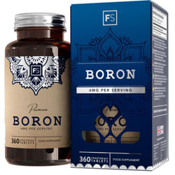 FS Boron | 360 Boron Supplements - High Strength Vegan Boron Tablets 6mg Boron per Serving | 6 Month Supply | Gluten,