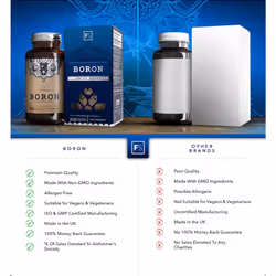 FS Boron | 360 Boron Supplements - High Strength Vegan Boron Tablets 6mg Boron per Serving | 6 Month Supply | Gluten,