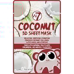 W7 Coconut 3D Sheet Mask Face Mask Soothing Skin Care Hydrating Moisturising
