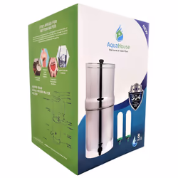 AquaHouse Stainless Steel Gravity Water Filter System, Fluoride & Heavy Metal Water Filter