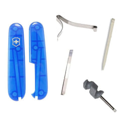 Victorinox 91mm Swiss Army Knife Spares - Tweezers Toothpick Screwdriver Handles - Translucent Blue
