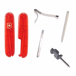 Victorinox 91mm Swiss Army Knife Spares - Tweezers Toothpick Screwdriver Handles - Translucent Red