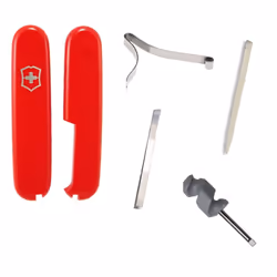 Victorinox 91mm Swiss army knife spares - tweezers toothpick screwdriver handles - red