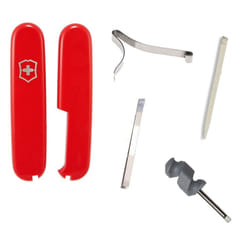 Victorinox 91mm Swiss army knife spares - tweezers toothpick screwdriver handles - red