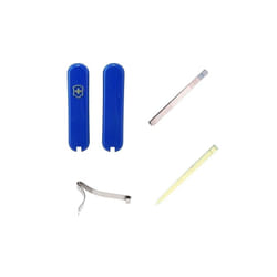 Victorinox 58mm Swiss Army Knife Spares - Tweezers Toothpick Spring Handles - Translucent Blue