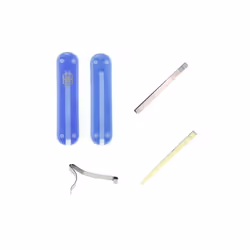 Victorinox 58mm Swiss Army Knife Spares - Tweezers Toothpick Spring Handles - Translucent Blue