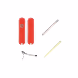 Victorinox 58mm Swiss army spares - tweezers toothpick spring handles - red