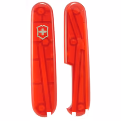 Victorinox PLUS Scales for 91mm Swiss Army Knife - Genuine Victorinox handles - translucent red