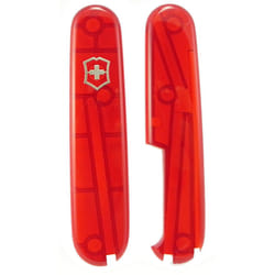 Victorinox PLUS Scales for 91mm Swiss Army Knife - Genuine Victorinox handles - translucent red