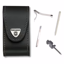 Victorinox Pouch and spares for 91mm Swiss army knife holster toothpick tweezers - Black leather