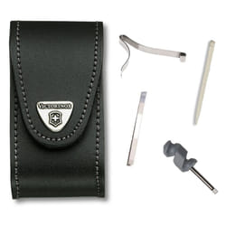 Victorinox Pouch and spares for 91mm Swiss army knife holster toothpick tweezers - Black leather